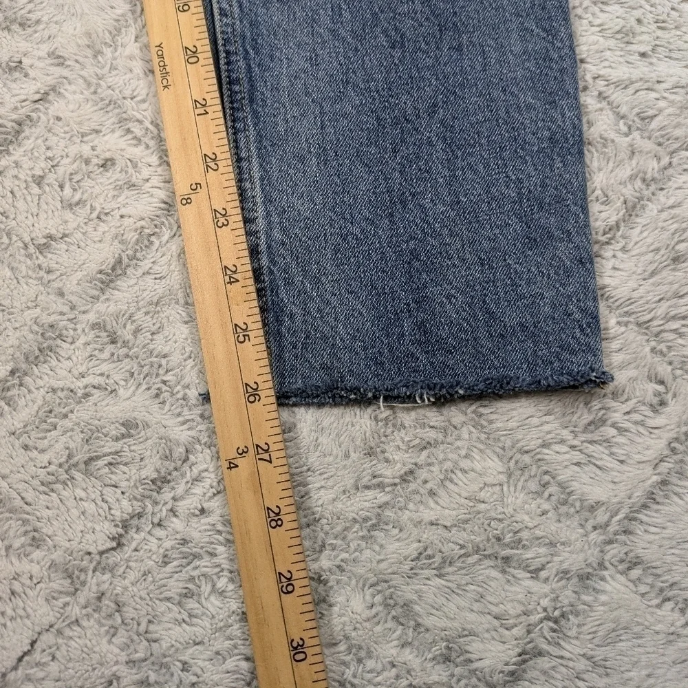 Everlane Jeans Women's 26 Blue Medium Wash The Cheeky Crop Raw Hem Cotton